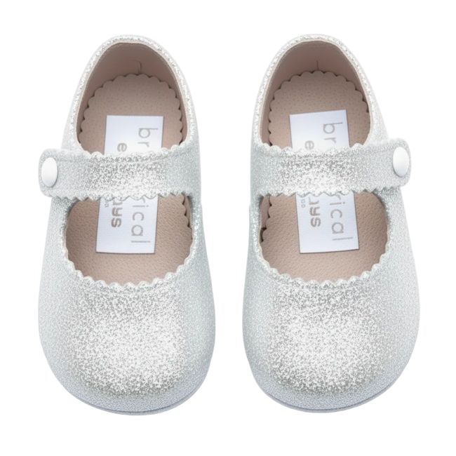 Britannical x Early Days - Emma Pre-Walker Baby Shoes - White Glitter