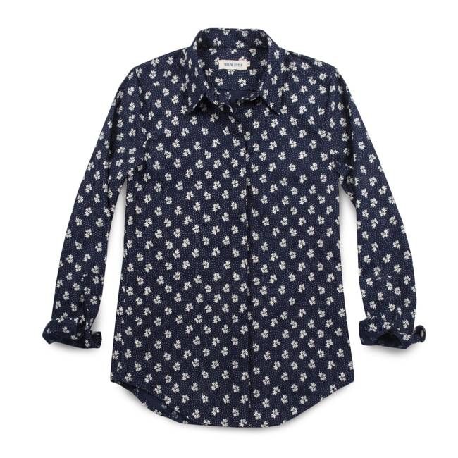 The Michelle Shirt in Indigo Print