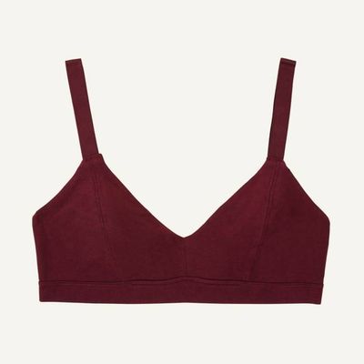 Organic Cotton Triangle Soft Bra in Garnet