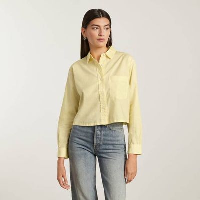 The Way-Short Shirt in Silky Cotton | Pastel Yellow