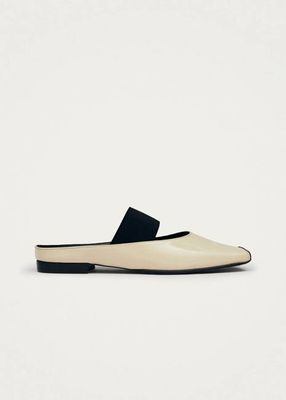 Mele Patent Cream Leather Mules