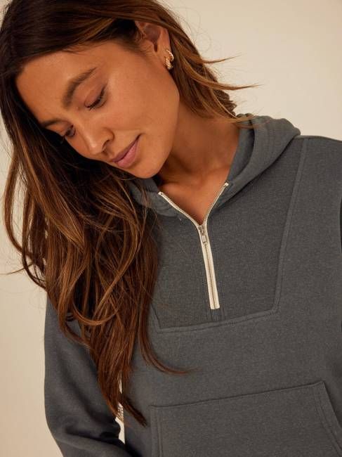 Tyra Triblend Fleece Quarter Zip Hoodie