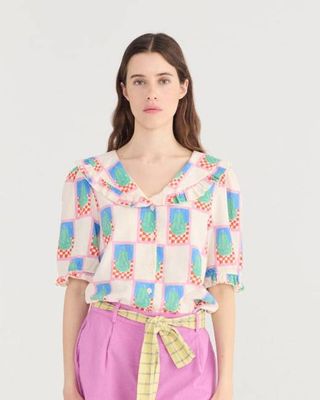Bobo Choses Pear Pattern Collar Shirt