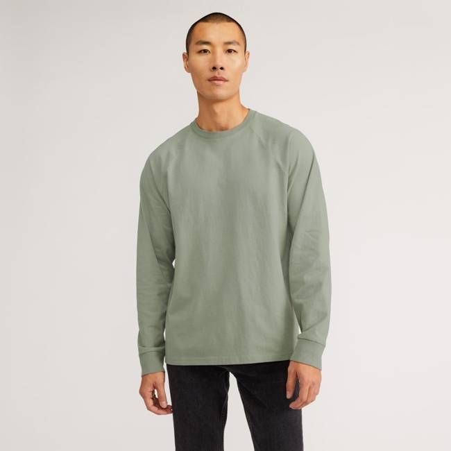 The Premium-Weight Long-Sleeve Crew | Uniform | Seagrass
