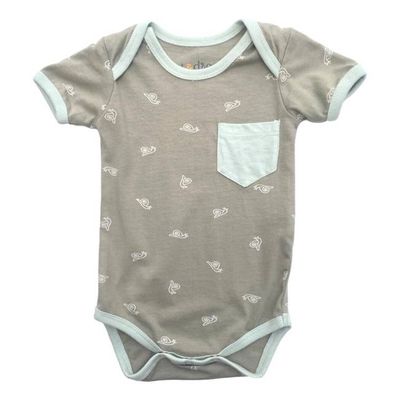 GOTS Certified Organic Cotton Short Sleeve Bodysuit - Freshwater Snail
