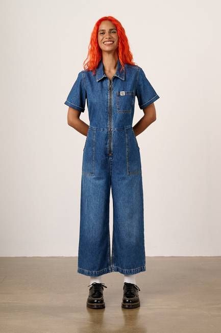 Ragan - Denim Jumpsuit in new Mid Wash Blue