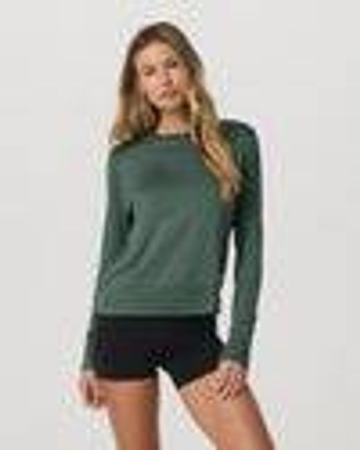 Daydream Crew | Women's Agate Green Heather Long Sleeve | Vuori