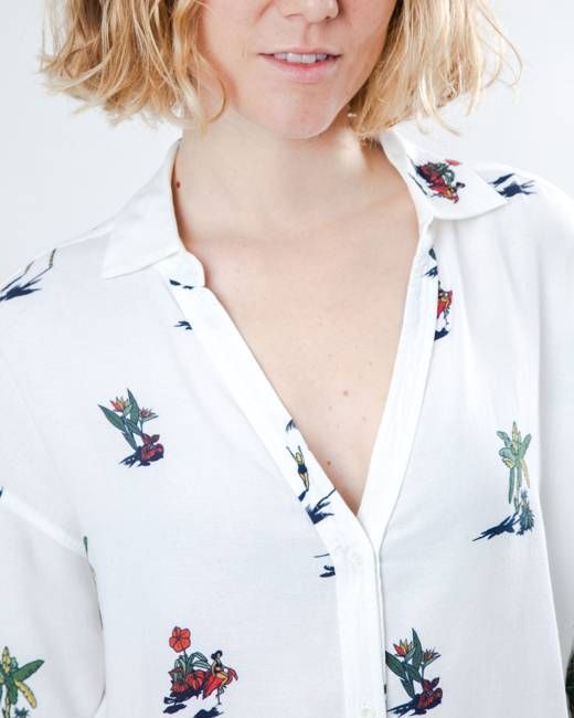 Helios Sun Cropped Blouse Ecru