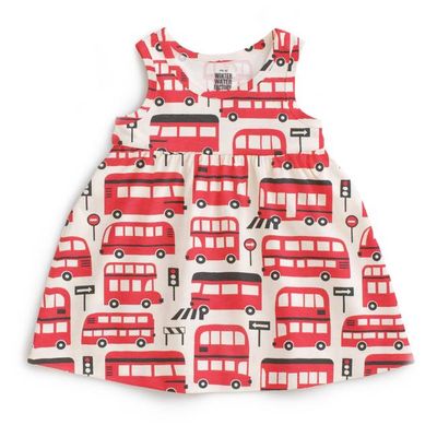 Alna Baby Dress - Double Decker Buses Red