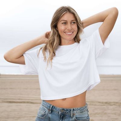 Womens Boxy Crop Heavyweight Tee