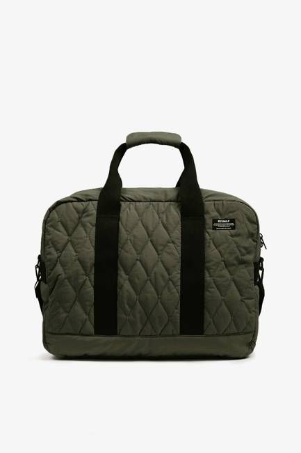 DARK GREEN FLOCK DUFFLE BAG
