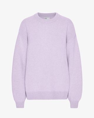 Oversized Merino Wool Crew - Soft Lavender