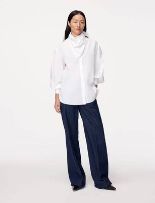 Detachable Bandana Blouse - Resale | White