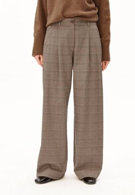 KARIERTE WIDE LEG BUNDFALTENHOSE
