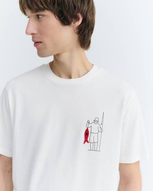 fisherman Zach embroidered T-shirt