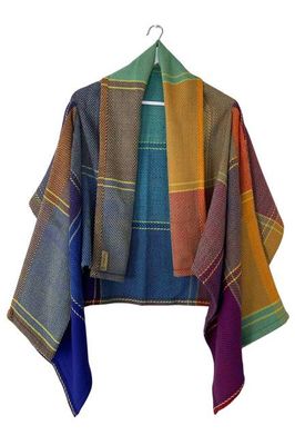 New! Short Cape Coat Joy Plaid No.6