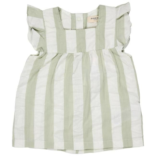 Frill Sleeve Seersucker Tunic Top - Sea Foam