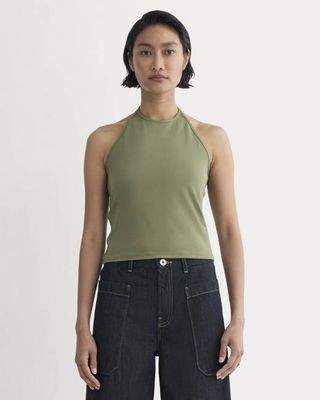 The Form Halter Top | Lichen Green
