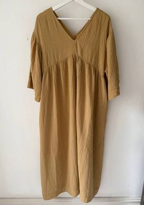 Fauna Organic Cotton Dress in Straw S Preloved