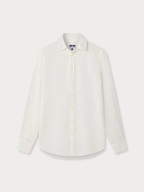 Men's White Galliot Cotton Waffle Shirt