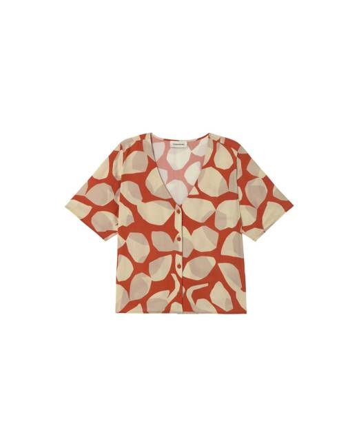 Orange leaf Ecovero Libelula blouse