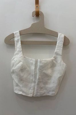 Sample Sale Frankie Linen Top in White