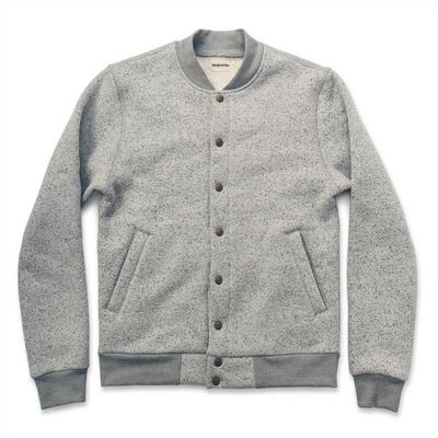 The Bomber in White Fleck Fleece