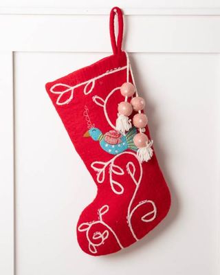 Coo Coo Bird Stocking - French Knot