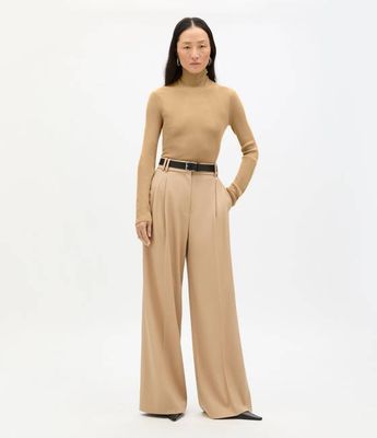 Rib Knit Turtleneck | Camel