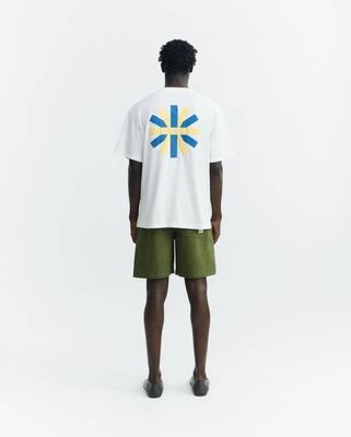 Aaron white patched sun back t-shirt