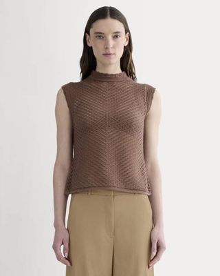 The Lace Knit Tank | Mocha