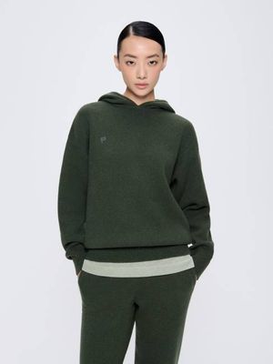 Archive Womens Recycled Cashmere Hoodie—Rosemary Green