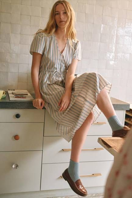 The Dawn Dress Petites | Antique Stripe