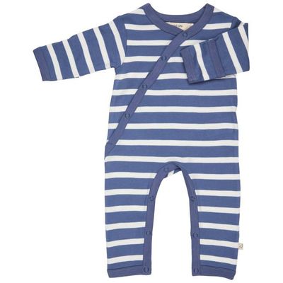 Kimono Romper (Breton Stripe) - Velvet Blue/White