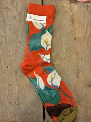 Bonne Maison Red Flowers Socks