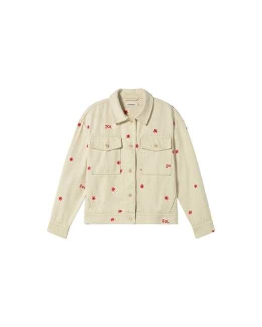 Ecru hand embroidered Frans jacket