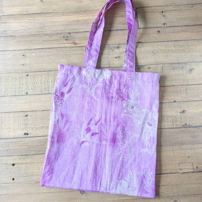 Slim Sari Tote Bag with Pocket: Ethically Handmade in India