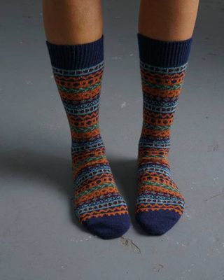 Brook Fair Isle Wool Socks