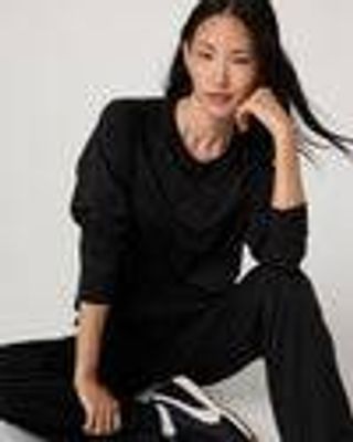 Long Sleeve Halo Crew | Black Heather Pullover | Vuori