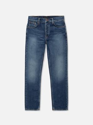 Solid Ollie Wild Blue slim straight jeans | Nudie Jeans