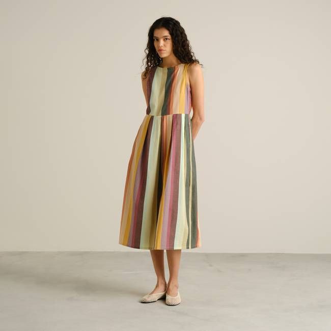 DEDICATED - Dress Vallsta Sunset Stripe