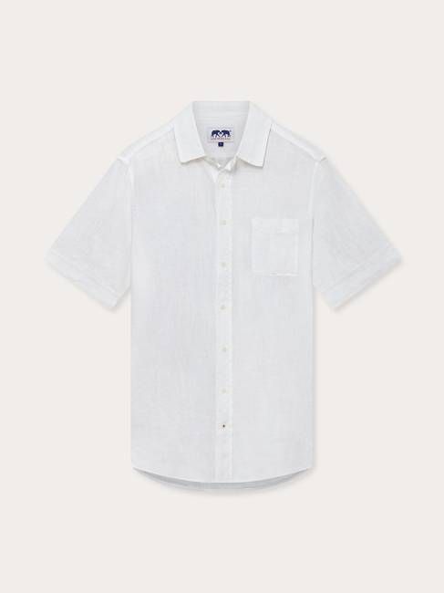 Men's White Manjack Linen Shirt