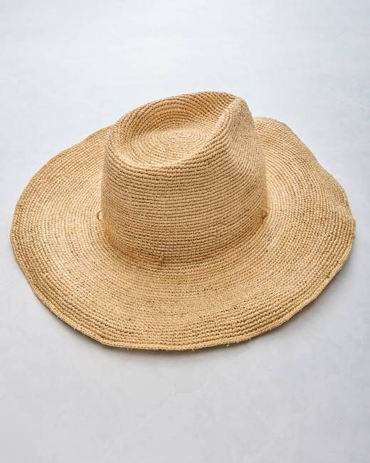 Natural - Raffia Crochet Continental Hat - Hat Attack
