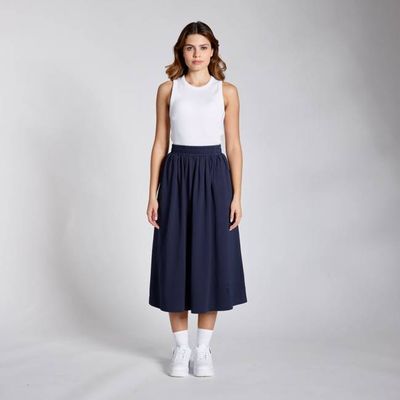 Gathered Organic Midi Skirt