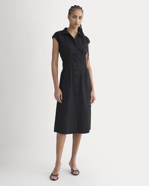 Muscle Shirtdress in Lightweight Cotton | Black