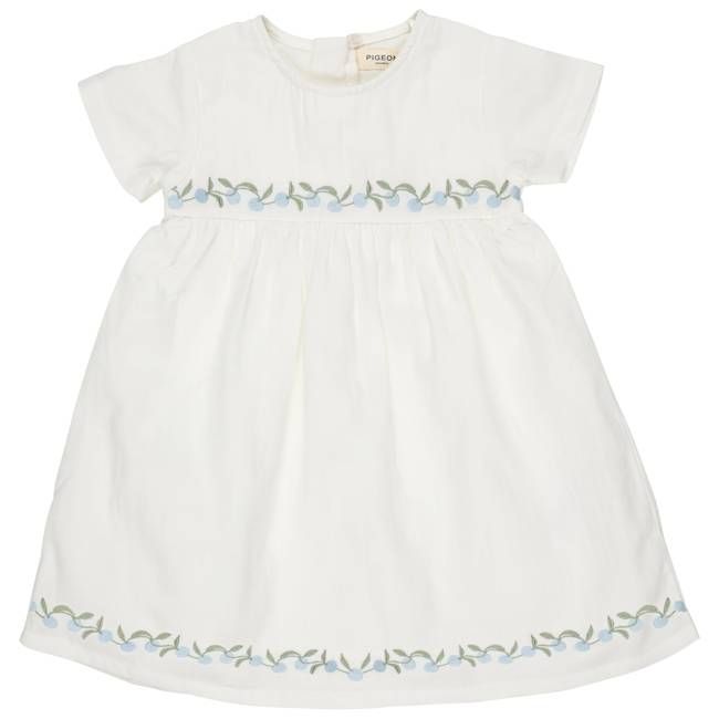Pretty Muslin Dress (Embroidered) - White