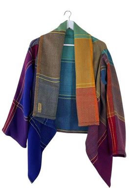 New! Short Cape Coat Joy Plaid No.11