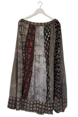 NEW! Flared Cotton Blockprint Patchwork Skirt No. 16