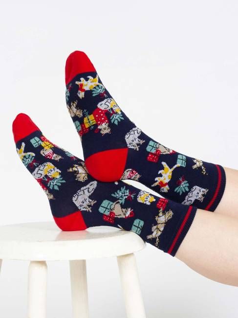 Christmas Pet Organic Cotton Sock - Navy