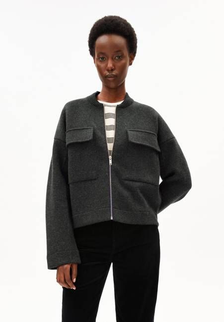 BAUMWOLL-WOLL BOMBERJACKE